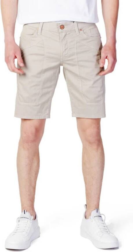 Jeckerson Grijze Heren Shorts met Ritssluiting en Knoopsluiting Gray Heren