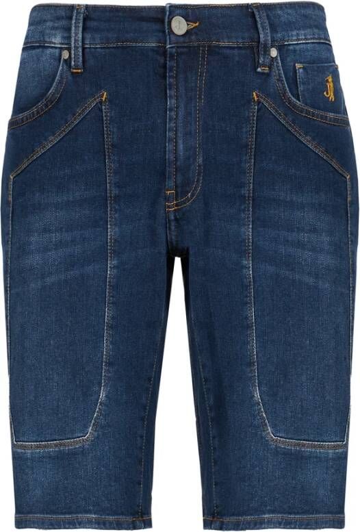 Jeckerson Heren Bermuda Shorts Slim Fit Blauw Heren