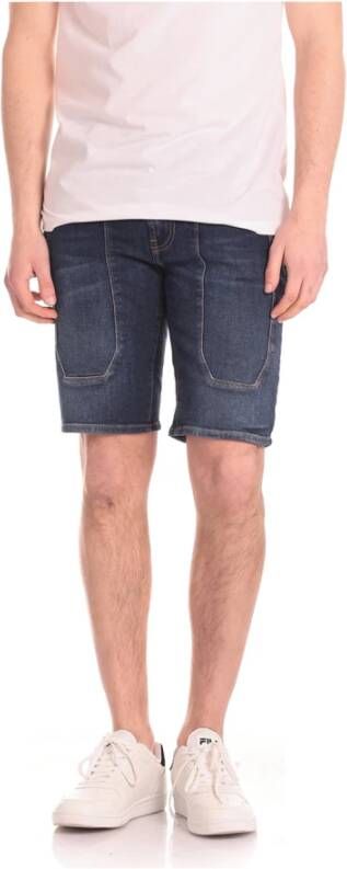 Jeckerson Heren Bermuda Shorts Slim Fit Blauw Heren