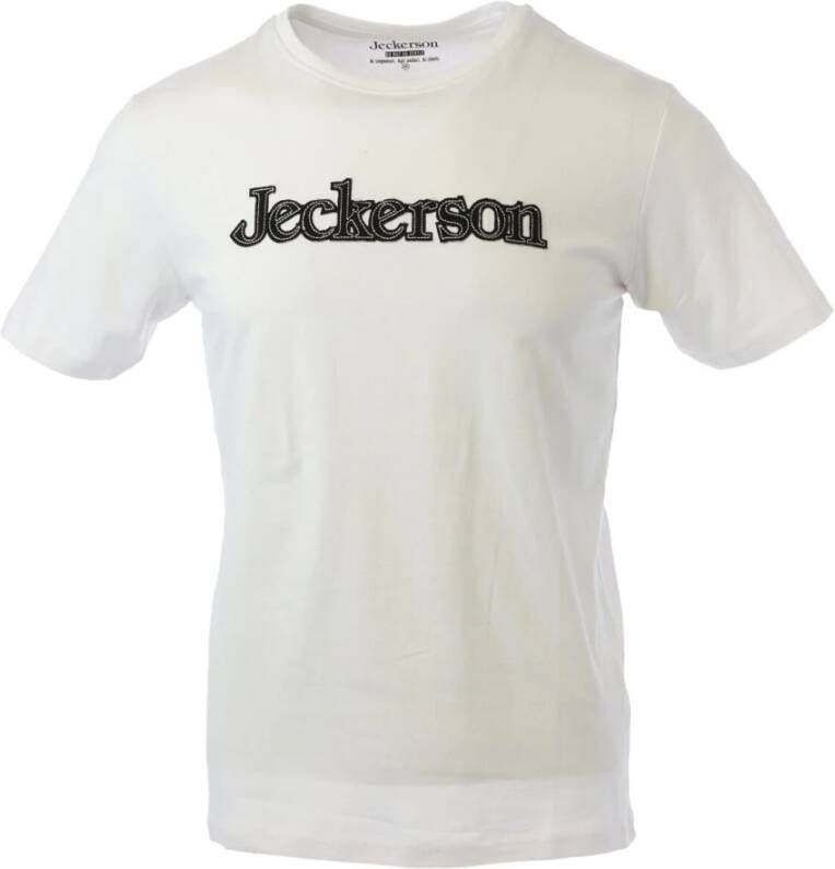 Jeckerson Bedrukt Heren T-shirt met Ronde Hals White Heren