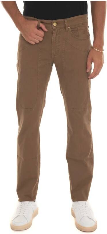 Jeckerson Slim Fit 5-Pocket Broek Bruin Heren