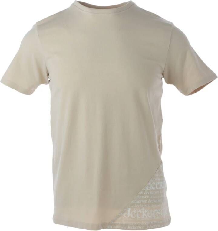 Jeckerson Beige Bedrukt Slim Fit T-shirt Beige Heren