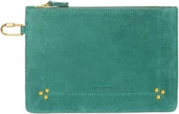 Jérôme Dreyfuss Cocco Print Toro Leren Clutch Groen Dames