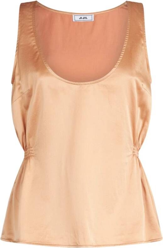 Jijil Zijde Blend Terracotta Tank Top Brown Dames