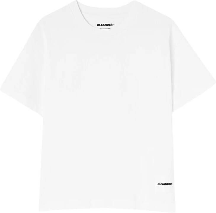 Jil Sander Witte Biologisch Katoenen T-shirts 3-Pack White Heren