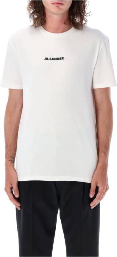 Jil Sander Aw23 Wit Logo T-Shirt voor Heren White Heren