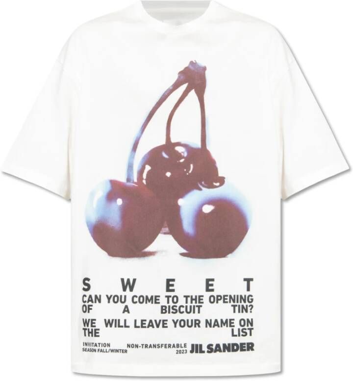 Jil Sander Bedrukt T-shirt Wit Heren