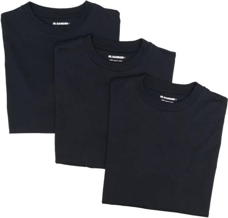 Jil Sander Blauwe Logo-Patch T-Shirt Set Blauw Heren