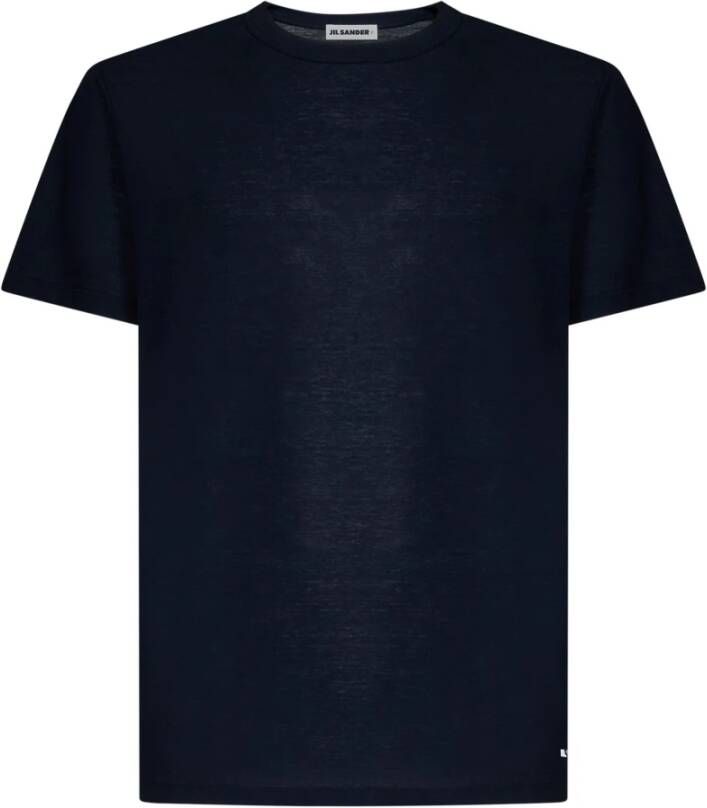 Jil Sander Blauwe Upgrade Heren T-Shirt met Logo Print Blauw Heren