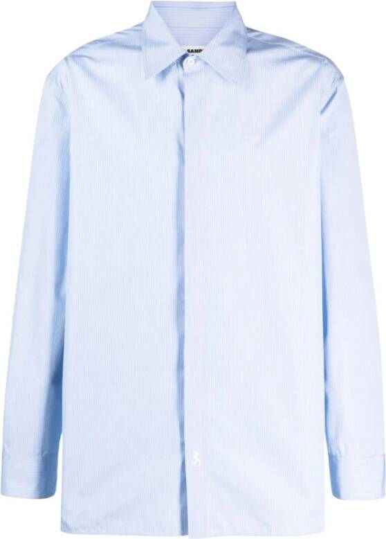 Jil Sander Clear Blue Casual Overhemd voor Heren Blauw Heren