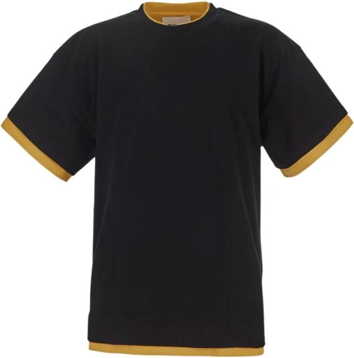 Jil Sander Dubbele Laag T-shirt Zwart Heren