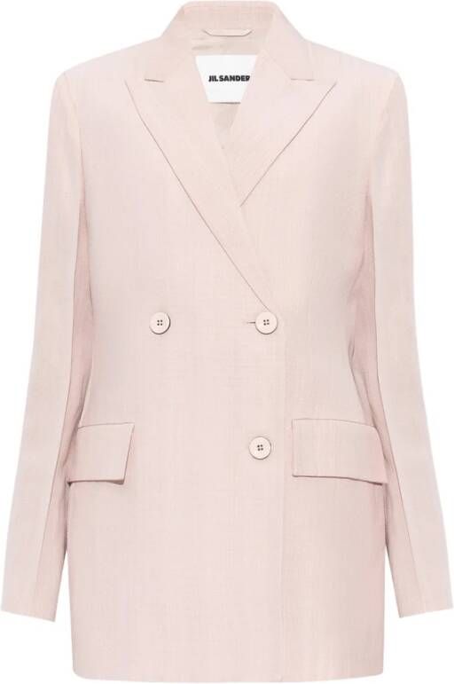Jil Sander Dubbelrijige oversized jas Roze Dames