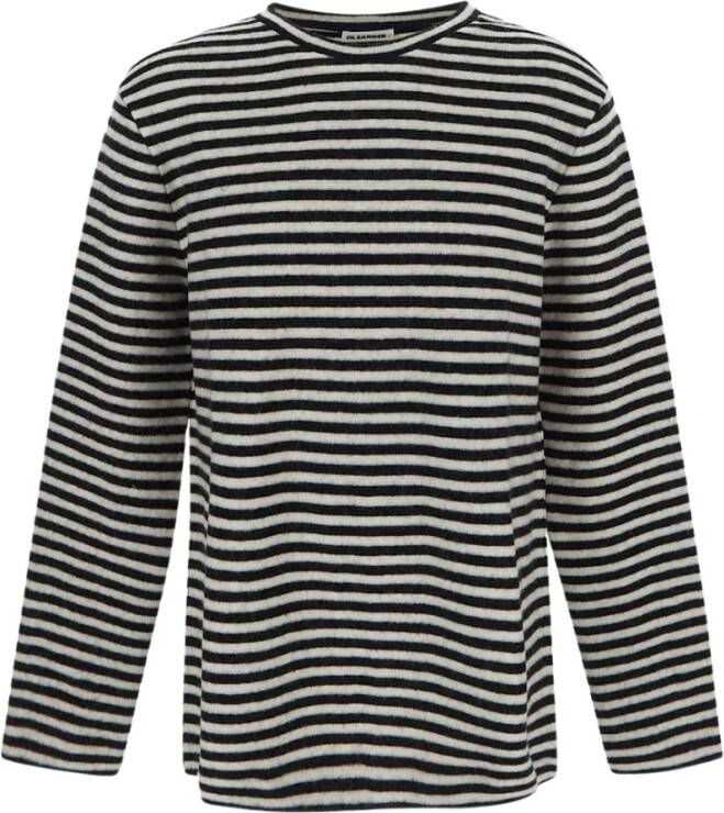Jil Sander Gestreepte Compacte Jersey van Wol Meerkleurig Heren