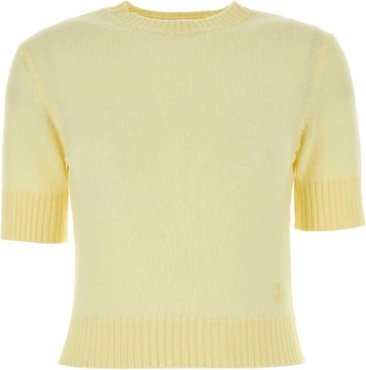 Jil Sander Gezellige Pastelgele Wollen Trui Yellow Dames