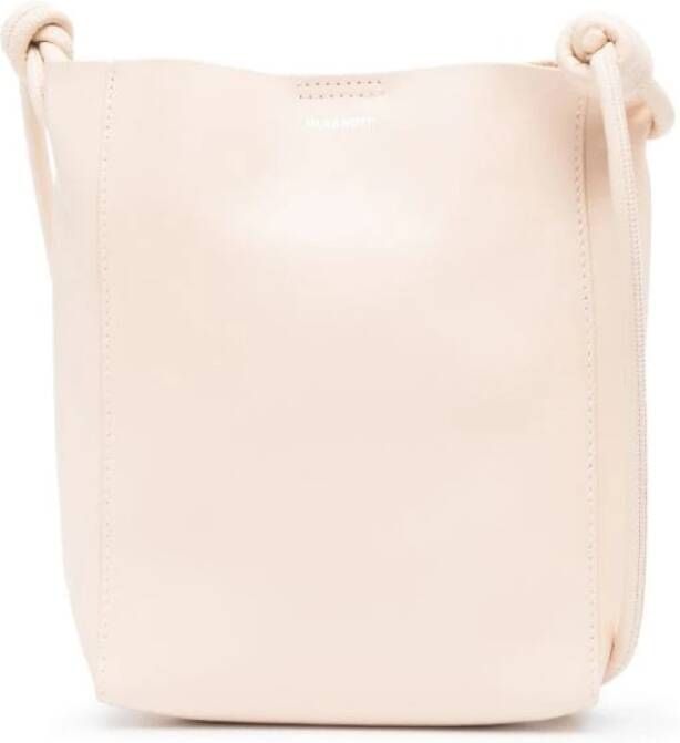 Jil Sander Giro Leren Crossbody Tas Beige Dames