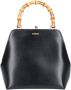 Jil Sander Minimalistische Leren Handtas met Bamboe Handvat Black Dames - Thumbnail 1