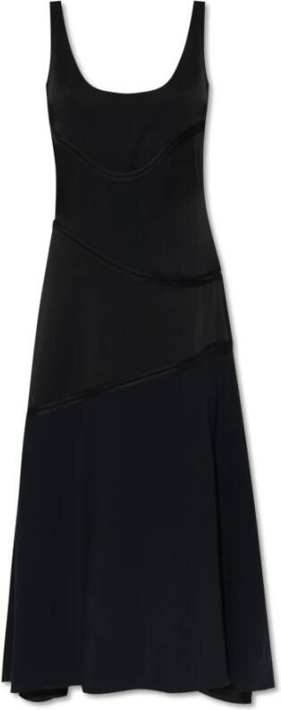 Jil Sander Zwarte jurk met decoratieve afwerking Black Dames