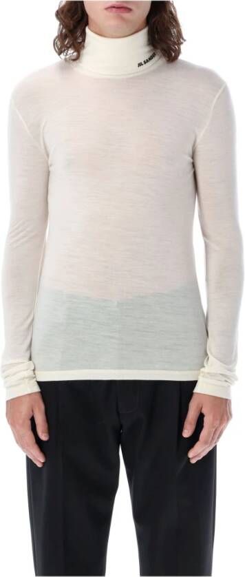Jil Sander Heren Turtleneck Sweater Natuurlijk White Heren