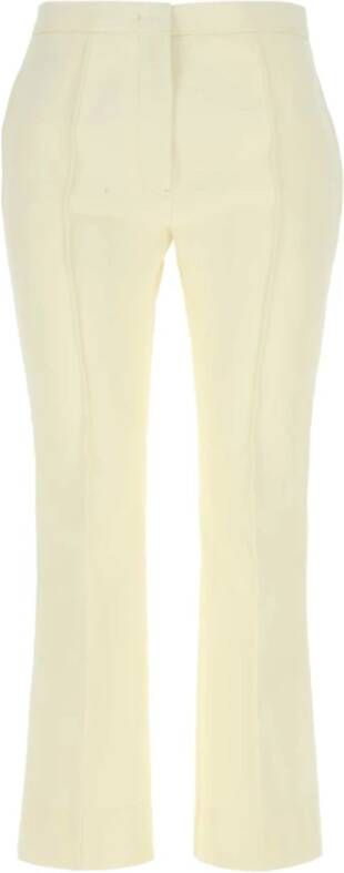 Jil Sander Ivoor Katoenen Capri Broek White Dames