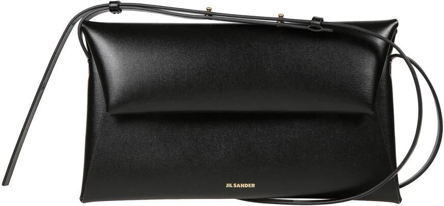 Jil Sander Kleine leren crossbody tas met reliëflogo Black Dames