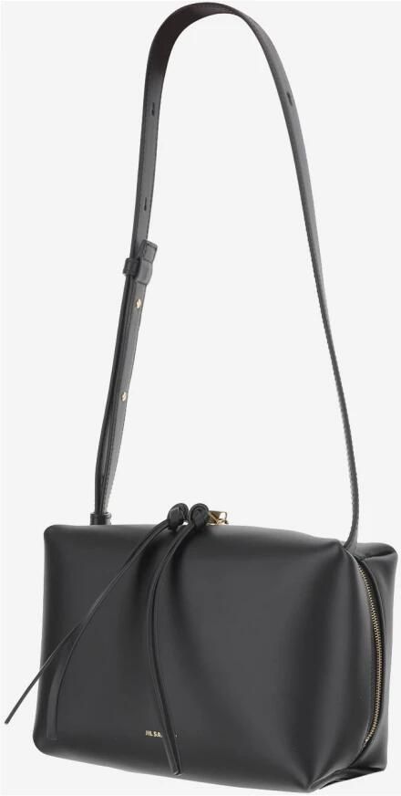 Jil Sander Hobo bags Leather Shoulder Bag With Logo in zwart - Foto 4