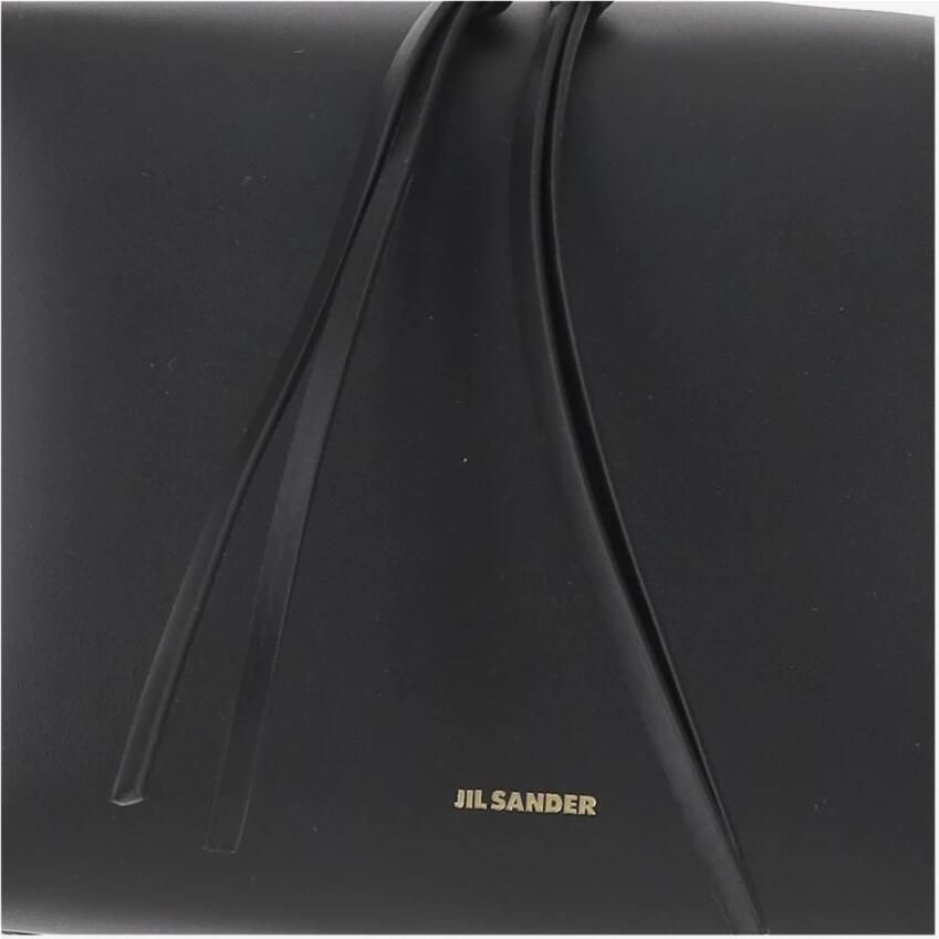 Jil Sander Hobo bags Leather Shoulder Bag With Logo in zwart - Foto 3