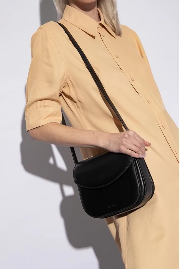 Jil Sander Schoudertas van kalfsleer met klep Black Dames - Foto 3