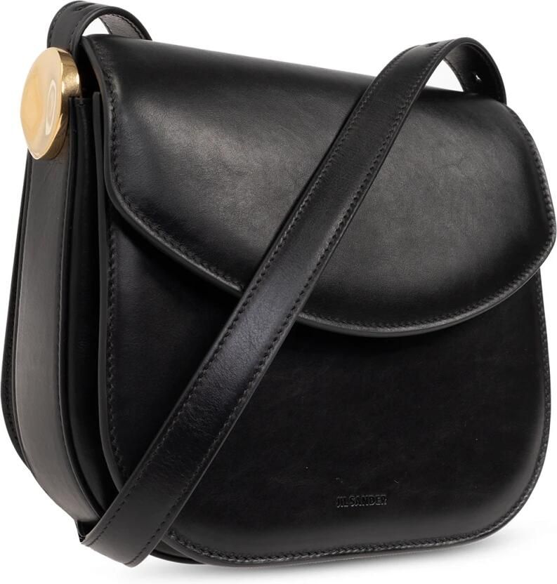 Jil Sander Schoudertas van kalfsleer met klep Black Dames - Foto 4