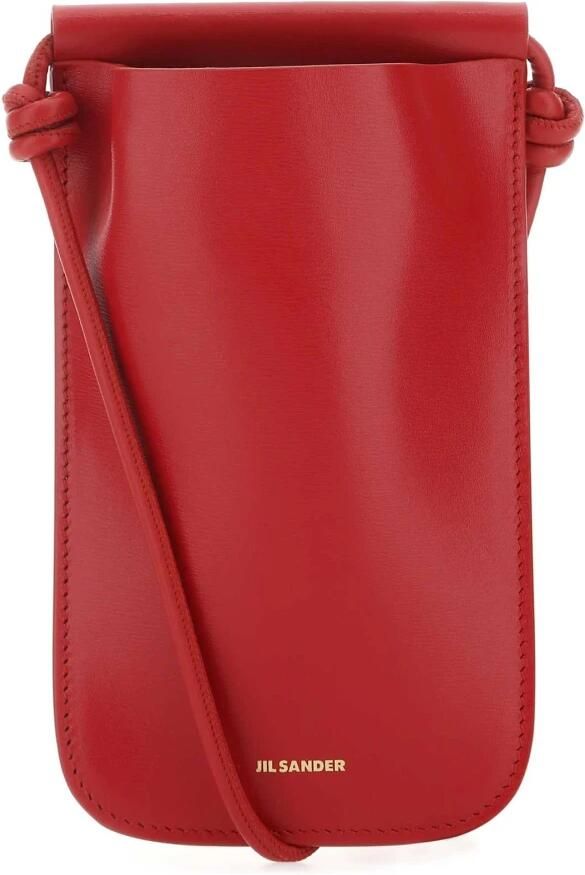 Jil Sander Rood Leren Telefoonhoesje Stijlvolle Accessoire Red Dames