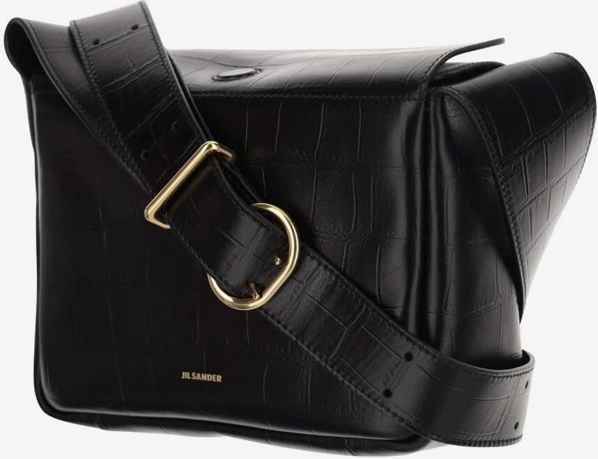 Jil Sander Schoudertas van kalfsleer met logo Black Dames - Foto 5