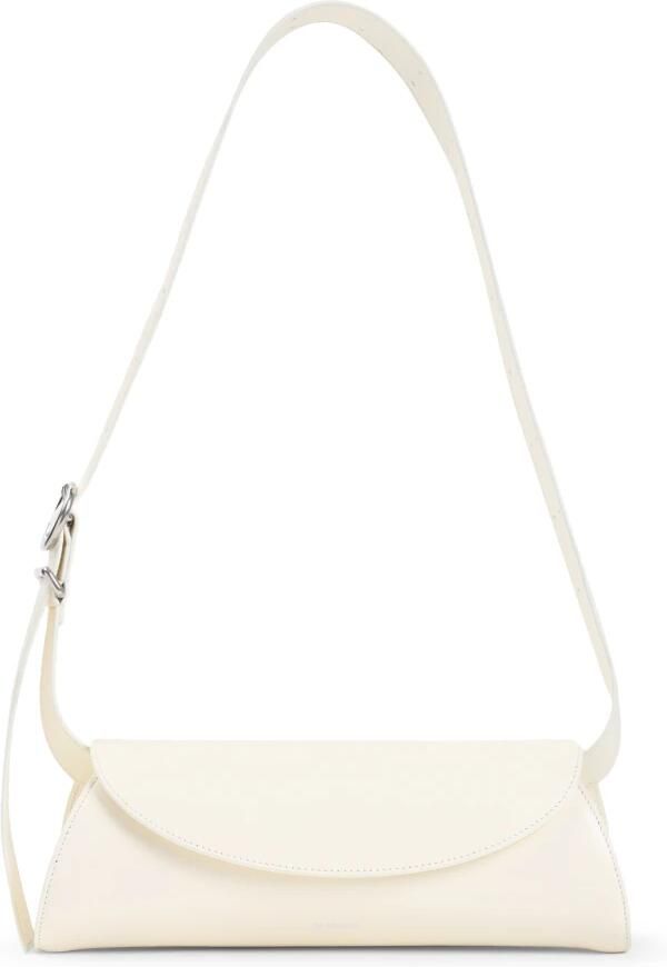 Jil Sander Shoppers Cannolo Sm Shoulder Bag Leather Beige in wit