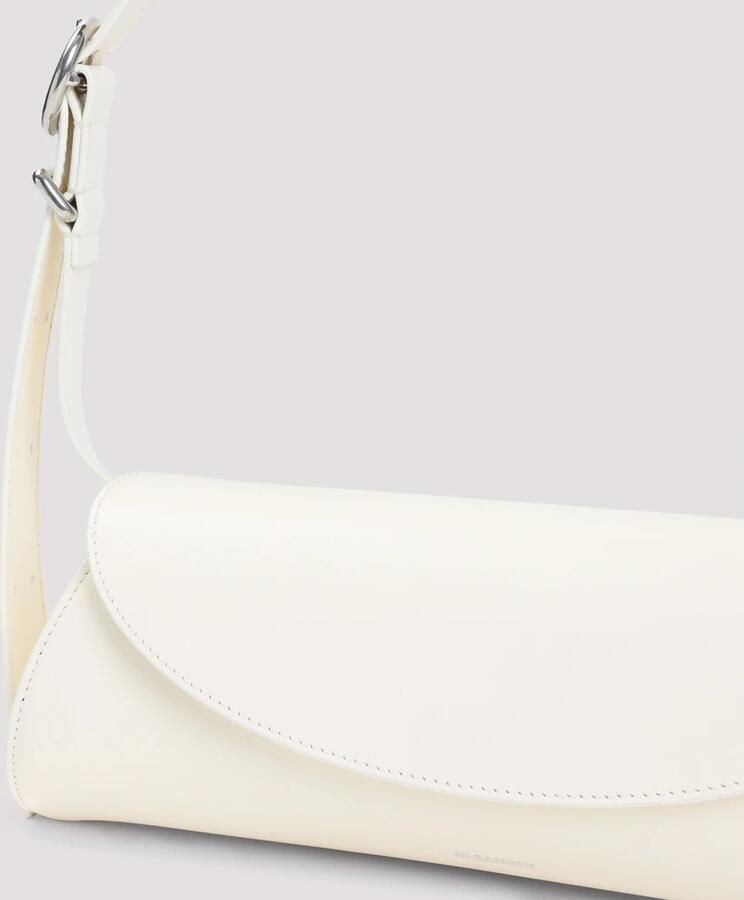 Jil Sander Shoppers Cannolo Sm Shoulder Bag Leather Beige in wit - Foto 2
