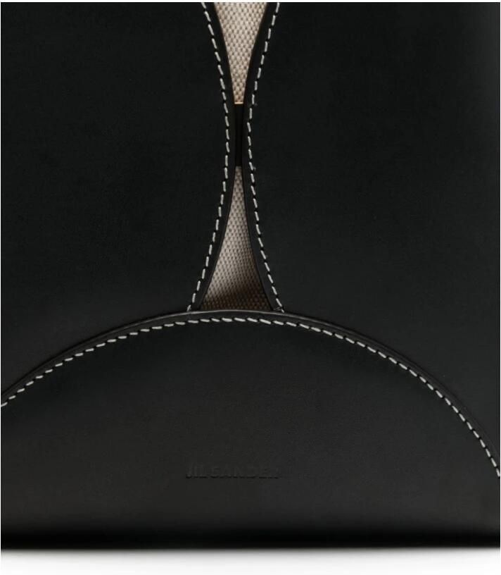 Jil Sander Zwarte Curve Schoudertas met Trekkoordsluiting Black Dames - Foto 2