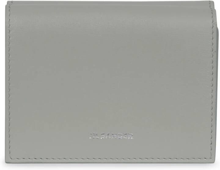 Jil Sander Sea Foam Kalfsleren Kaarthouder Grijs Dames