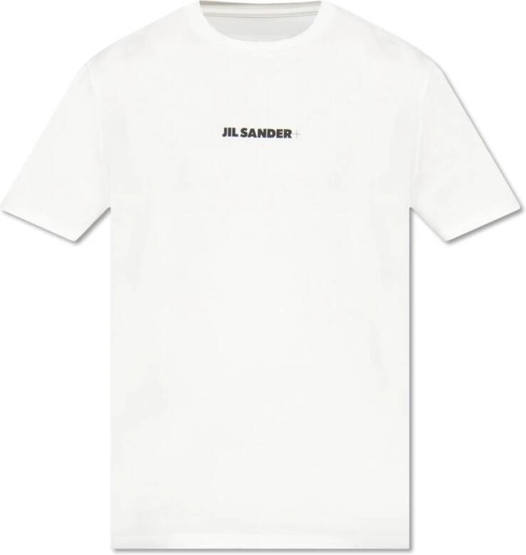 Jil Sander Witte T-shirt met Contrasterend Logo White Heren