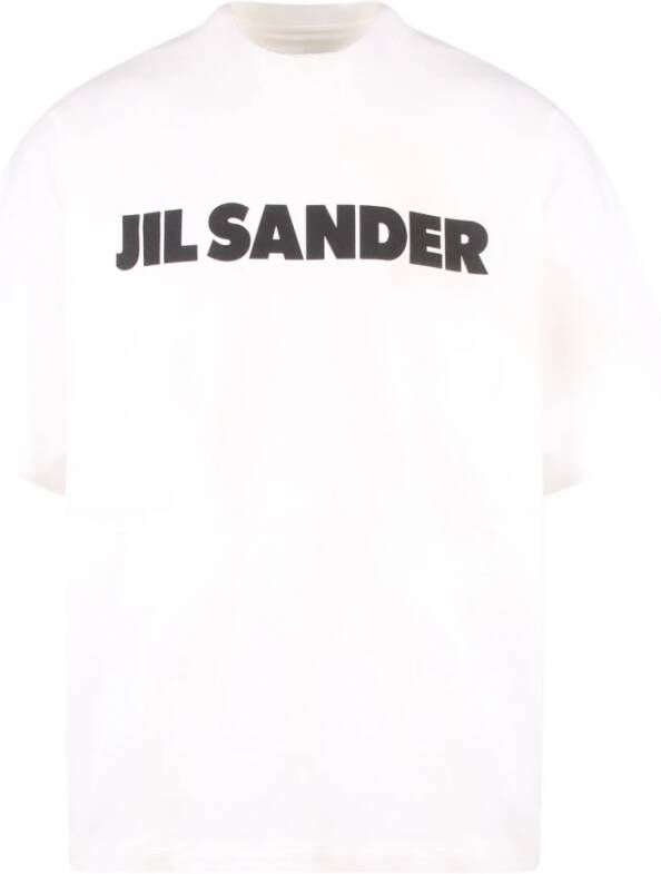 Jil Sander Katoenen T-Shirt met Voorlogo Wit Heren