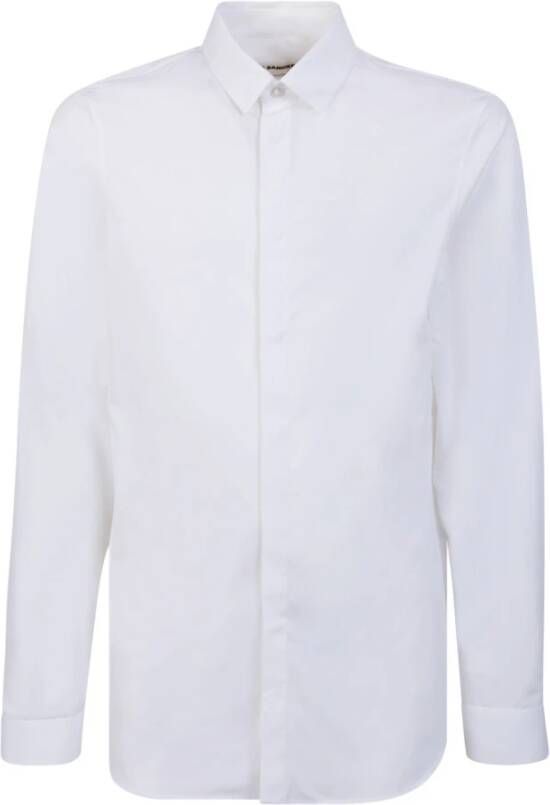 Jil Sander Klassiek Wit Katoenen Overhemd met Geborduurd Logo White Heren