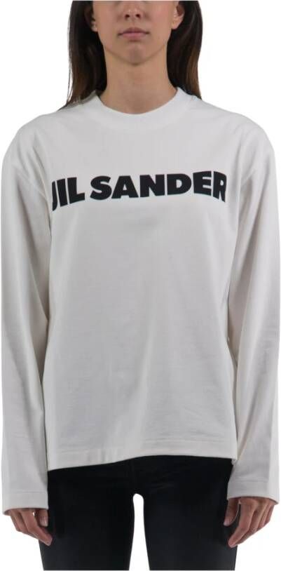 Jil Sander Lange mouwen T-shirt met ronde hals Wit Dames