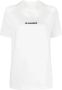 Jil Sander Logo-Print Katoenen T-Shirt in Wit White Dames - Thumbnail 3