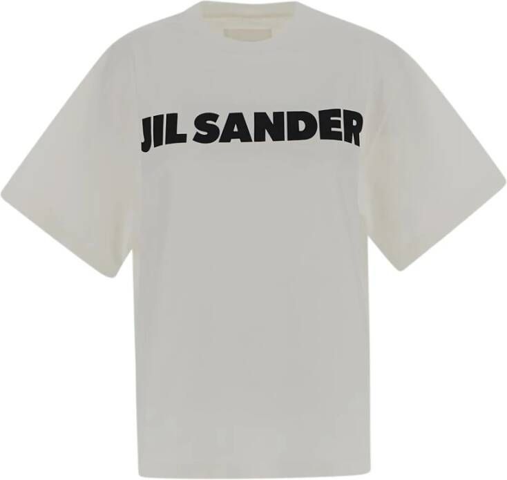Jil Sander Logo T-Shirt Klassieke Stijl Beige Dames