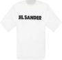 Jil Sander Witte Crew Neck T-shirts en Polos met Bedrukt Logo White Heren - Thumbnail 6