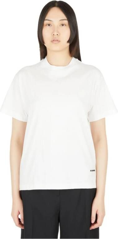 Jil Sander Luxe Blend T-Shirt Trio White Dames