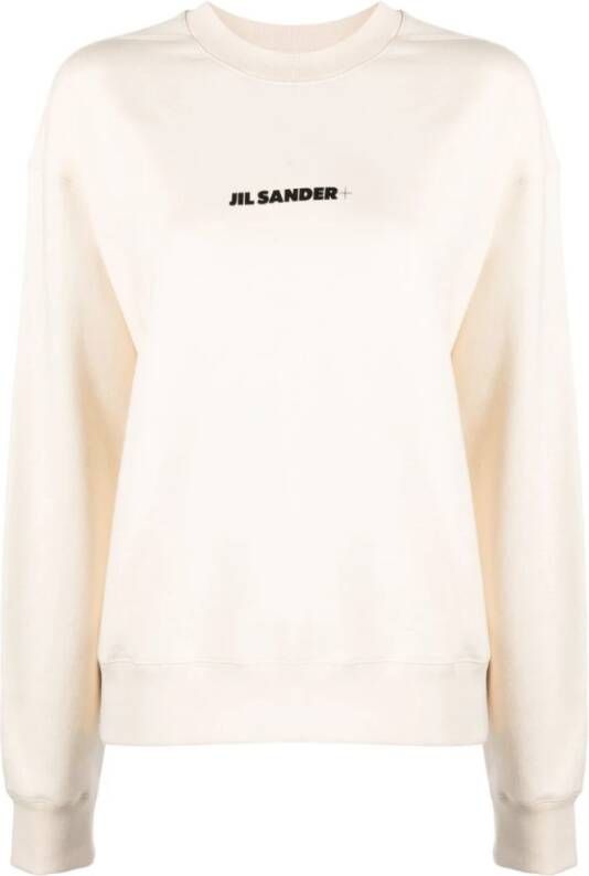 Jil Sander Luxe Logo Sweater voor Vrouwen Wit Dames