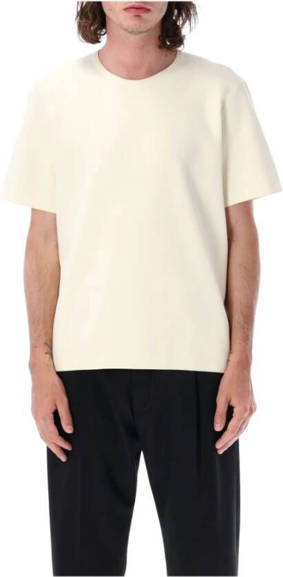 Jil Sander Luxe Viscose Blend Crewneck T-Shirt White Heren