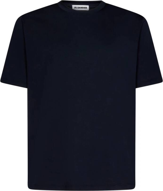 Jil Sander Midnight Blue Katoenen T-shirt voor Moderne Mannen Blauw Heren