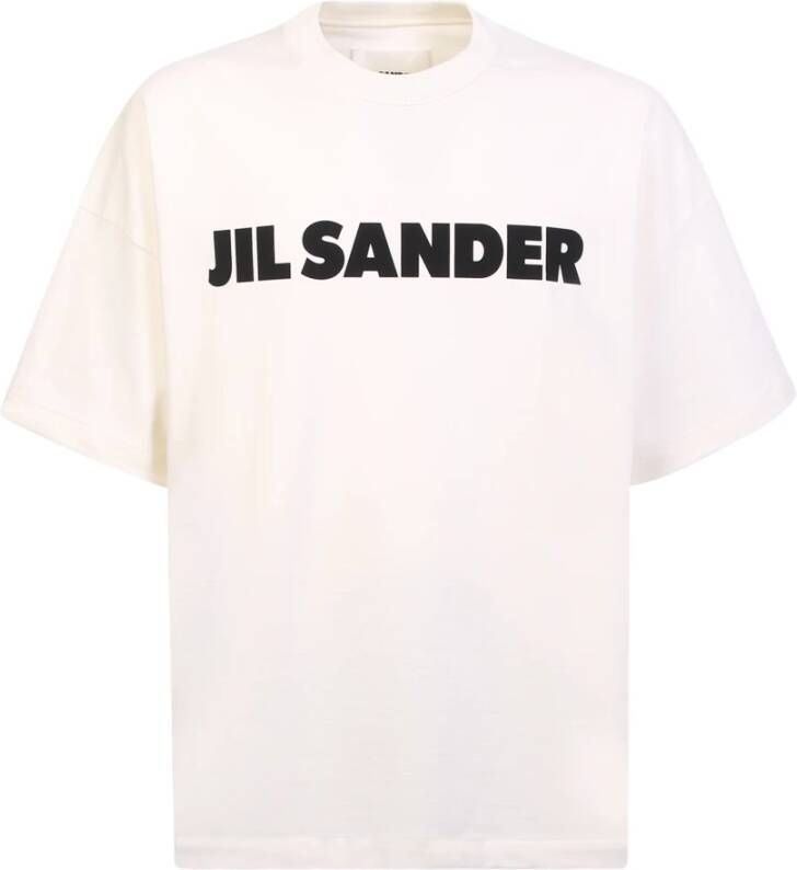Jil Sander Heren T-shirt van katoen met relaxte pasvorm White Heren