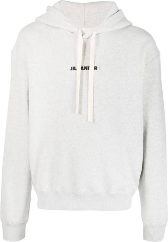 Jil Sander Moderne Logo Sweatshirt met Capuchon Grijs Heren