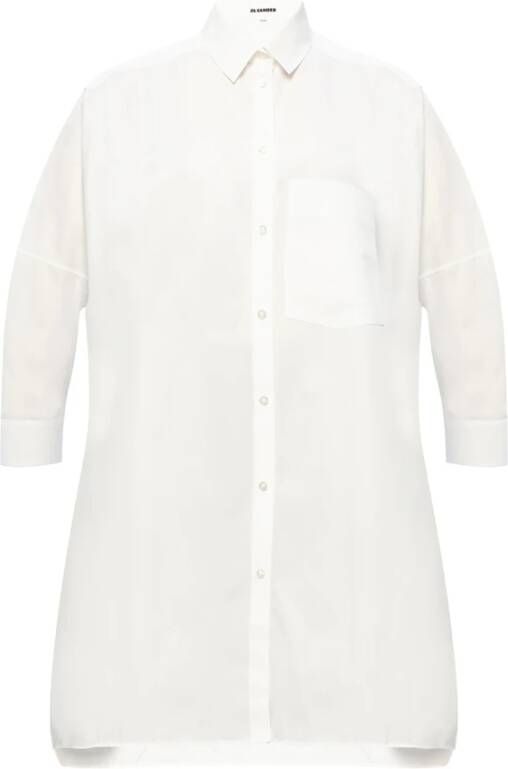 Jil Sander Oversized Katoenen Overhemd White Dames