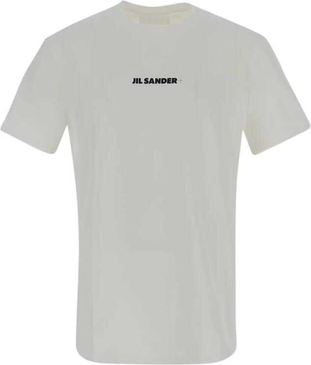 Jil Sander Porselein Logo Print T-Shirt White Heren