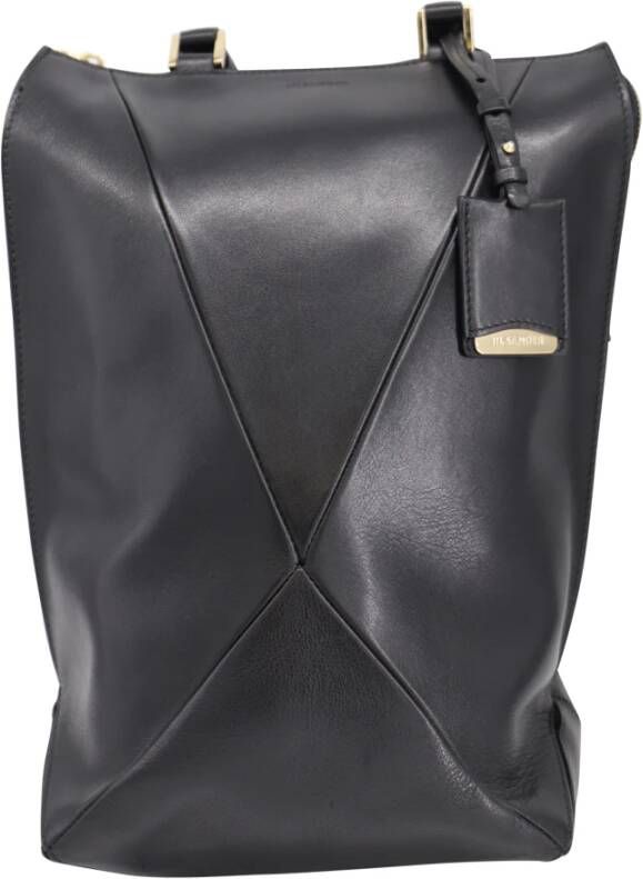Jil Sander Pre-owned Jil Sander Top Handle Tote Bag in Black Leather Zwart Dames